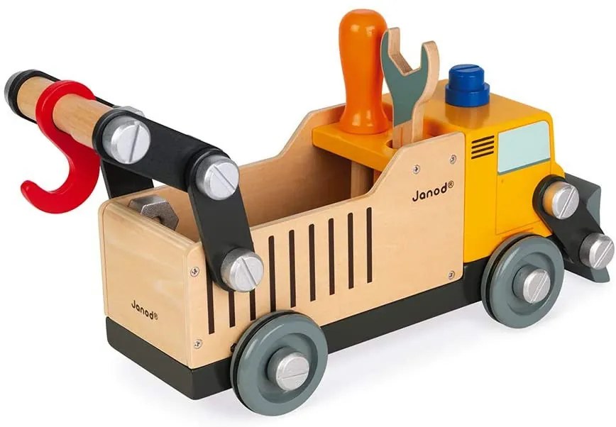 BricoKids - Drevené auto a stavebnica - Nákladné auto - 43 ks