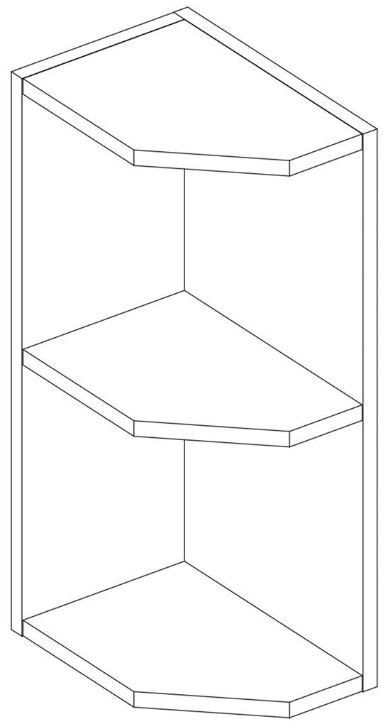 Závesná rohová kuchynská skrinka Livia 20 cm tmavo hnedá