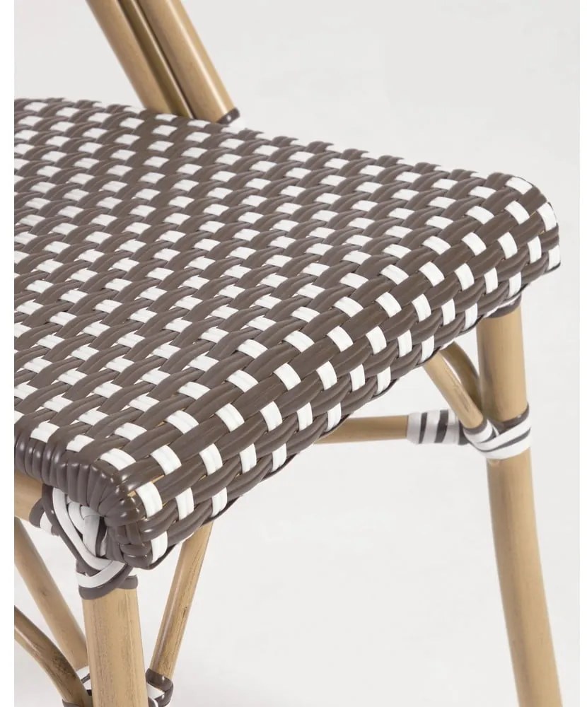 Bielo-hnedá vonkajšia stolička Kave Home Marilyn