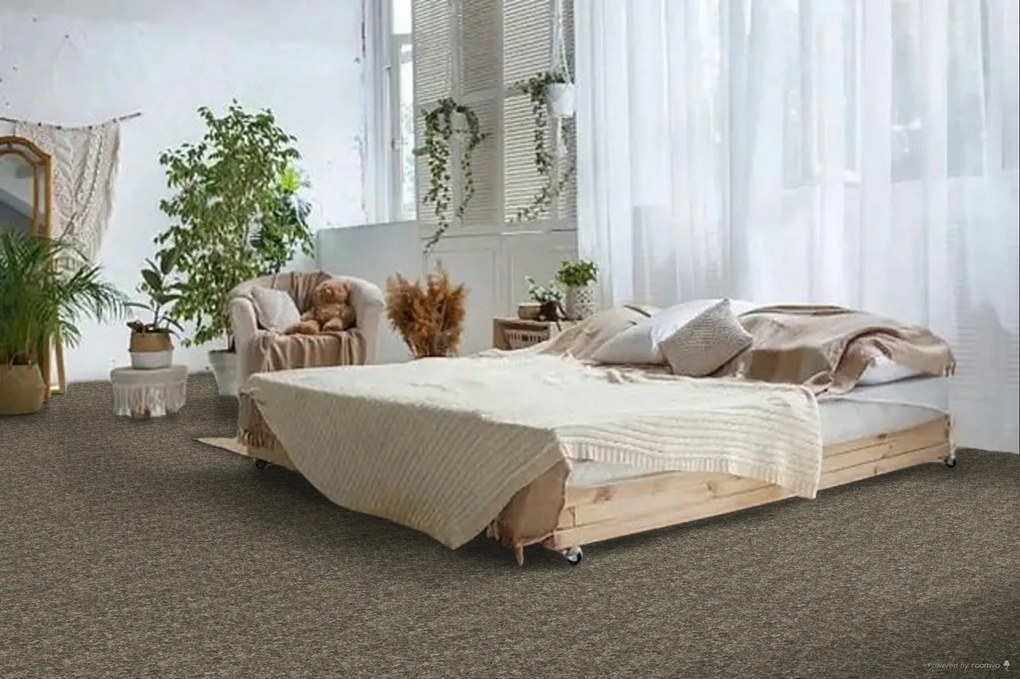 Den Braven, Metrážny koberec Lindau 80 Hnedý, záťažový, na mieru, šíře 4m, hnedá, resine, kancelária