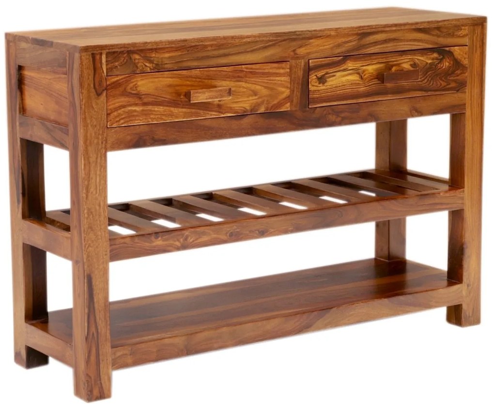 furniture-nabytek.cz - Konzolový stolek se šuplíky z dřeva palisandr 110x35x76
