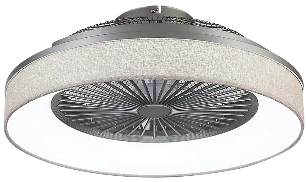 RABALUX BENICIO stropné LED svietidlo s ventilátorom, 35 W, teplá biela-studená biela, okrúhle, sivé