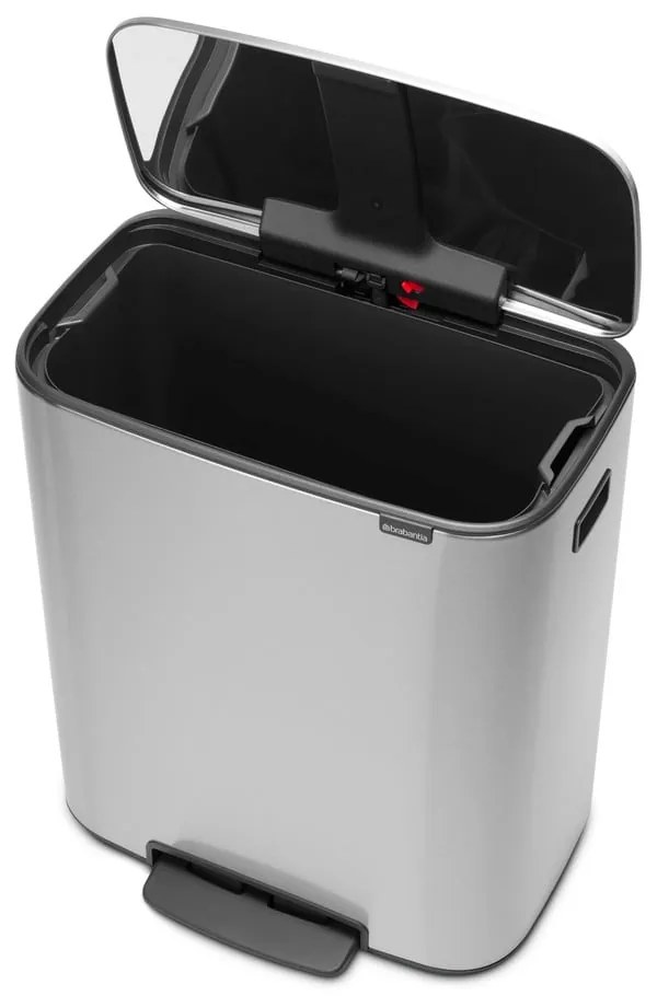 Nášľapný oceľový odpadkový kôš v matne striebornej farbe 60 l Bo – Brabantia