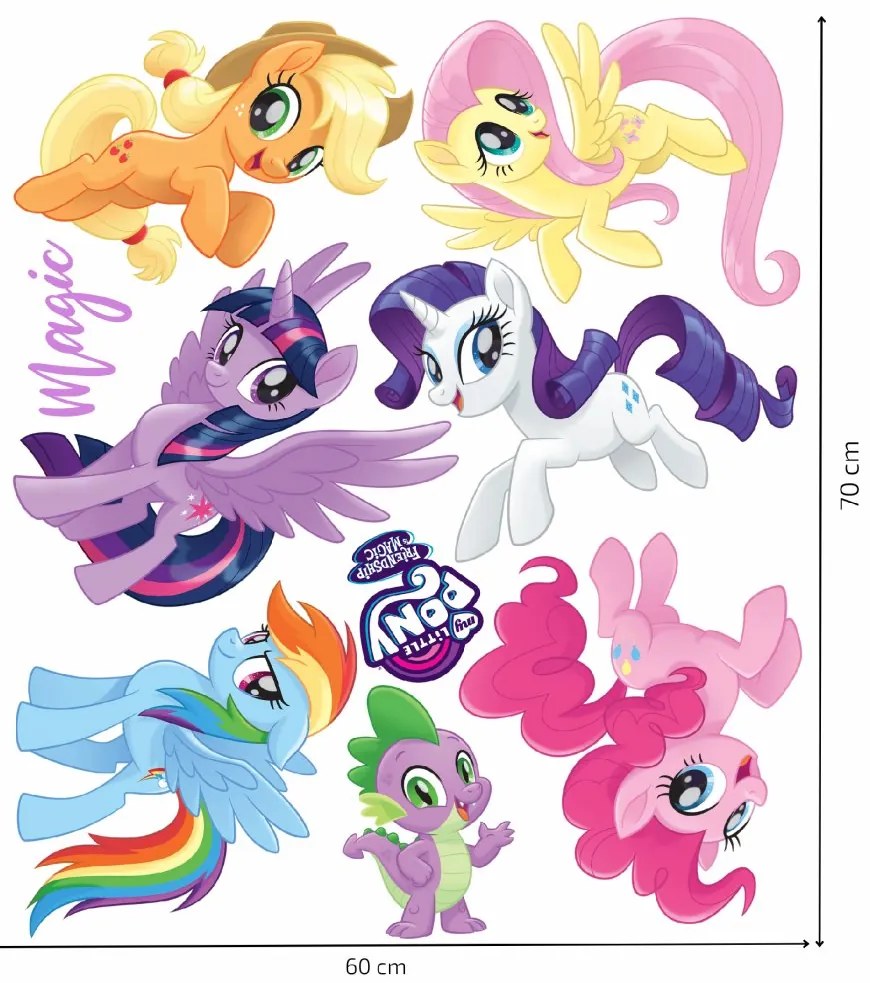 Samolepka na stenu "My Little Pony 4" 60x70cm