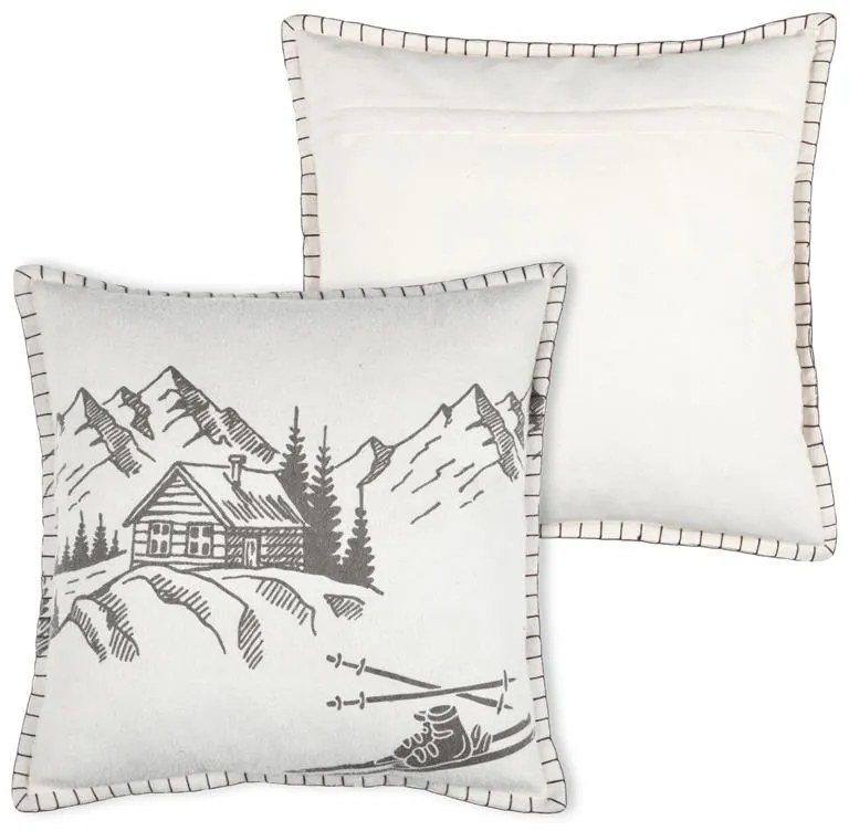 Vianočný dekoračný vankúš Winter Ski - 45x45 cm