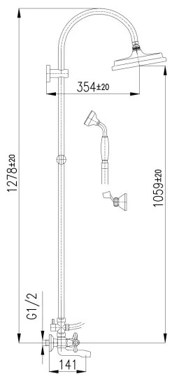 RAV Slezák MK154.5/3 - Vaňová súprava s batériou MORAVA, lesklý chróm
