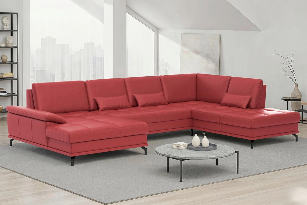 XXXLutz SEDACIA SÚPRAVA, textil, koža, červená Sit & More - Sedačky - 00014403973K