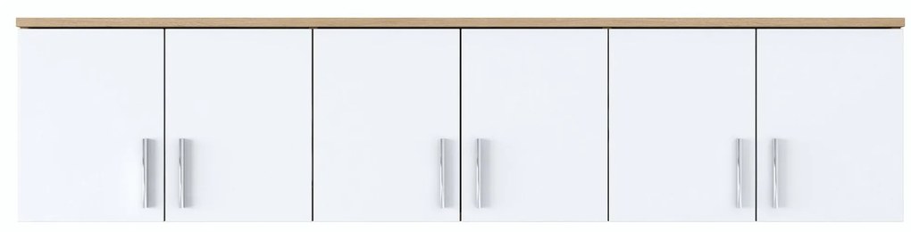 Závesná skrinka Eladona 14 (orech + biela). Akcia -17%. Vlastná spoľahlivá doprava až k Vám domov. 1107359