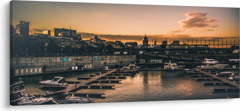 Obraz - prístavné mestečko (120x50 cm)