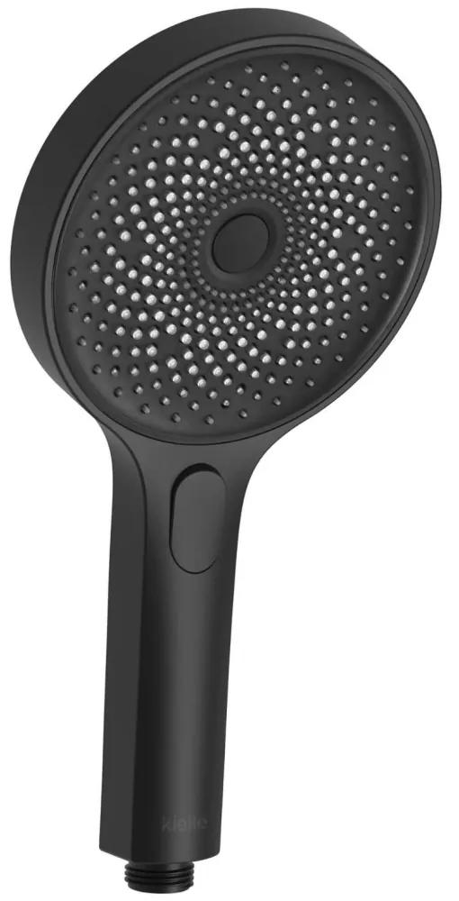 KIELLE Oudee nástenný sprchový systém s termostatom, horná sprcha priemer 260 mm, ručná sprcha 3jet, matná čierna, 20602014