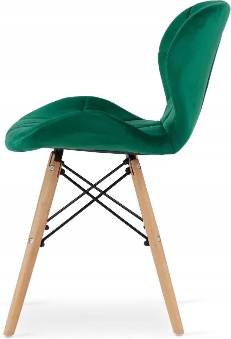 Jedálenská zostava TODI 80cm okrúhly stolový set biely a 2 stoličky LAGO zelené + 2 stoličky LAGO zelené ZADARMO