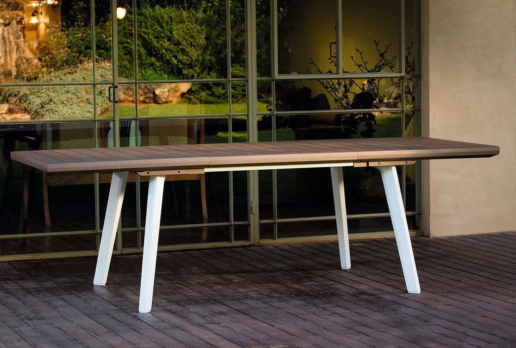 BAZÁR KETER HARMONY Rozkladací stôl 162x100x74cm, biela/cappuccino 17202278 POŠKODENÝ OBAL