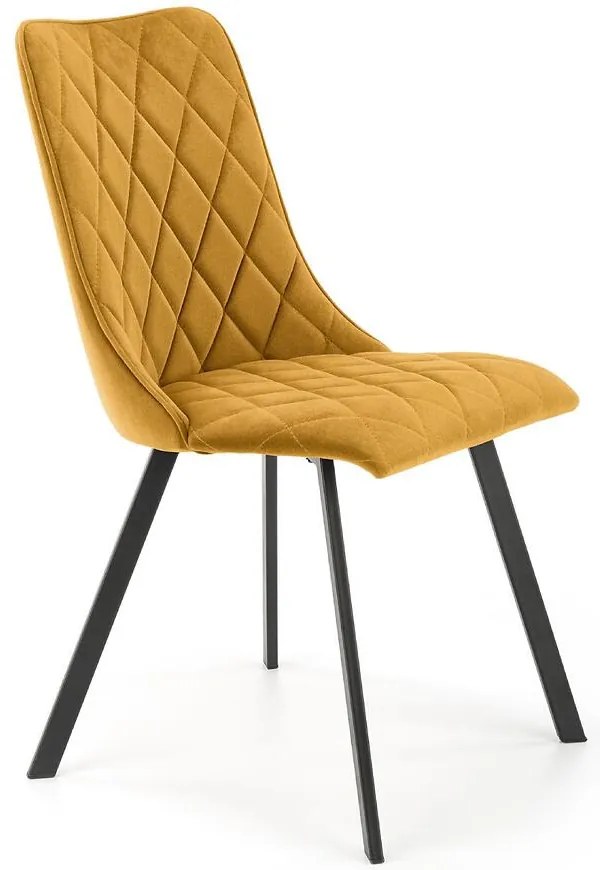 Stolička K450 Velvet/Kov horčicová