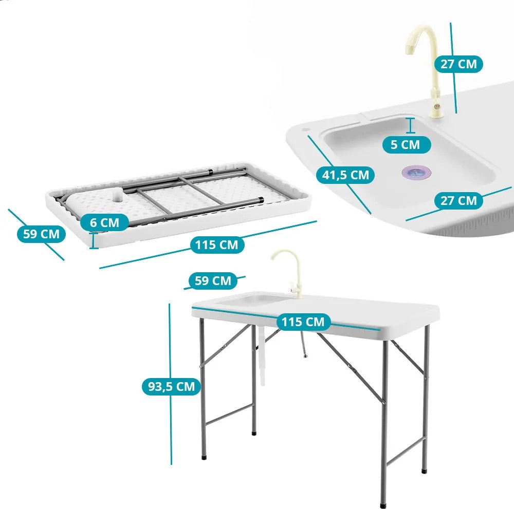 Prenosný stôl so drezom