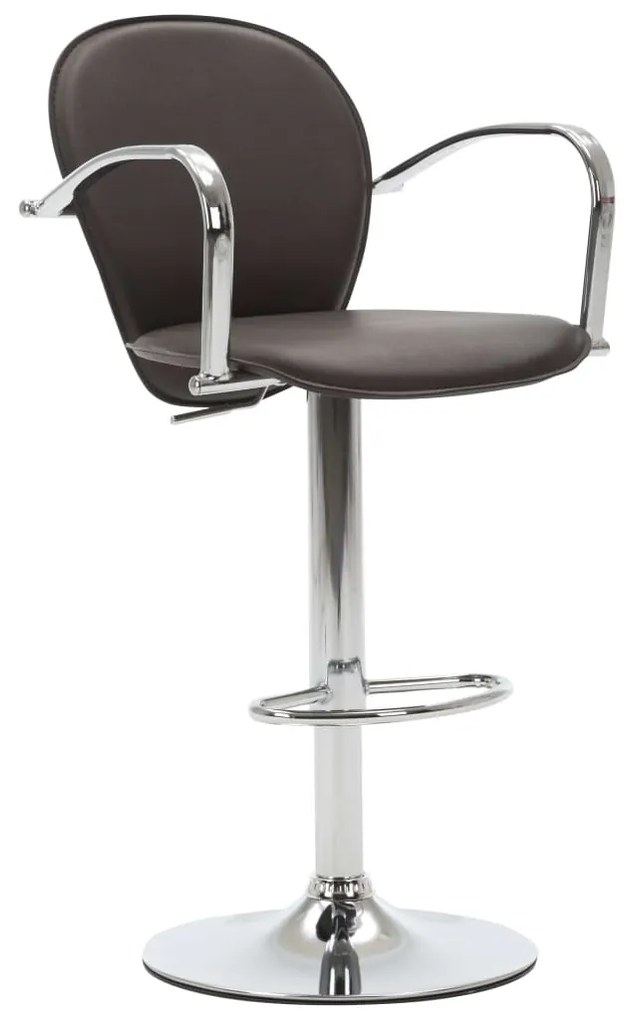 vidaXL Barová stolička s opierkami, hnedá, umelá koža