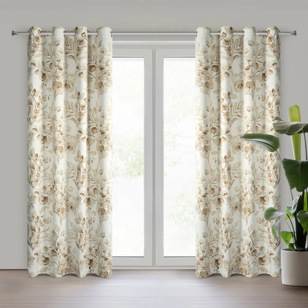 ZÁVES NA KRÚŽKOCH OLENI 140X250 CM LISTY