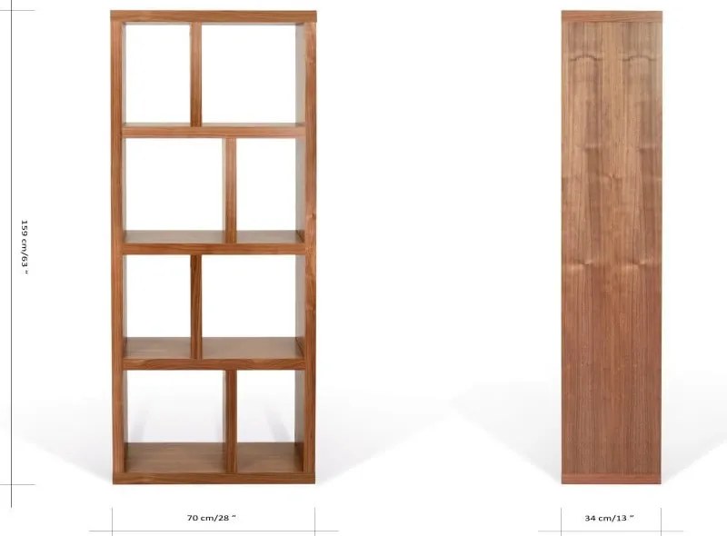 Hnedá knižnica v dekore orecha 70x159 cm Berlin – TemaHome