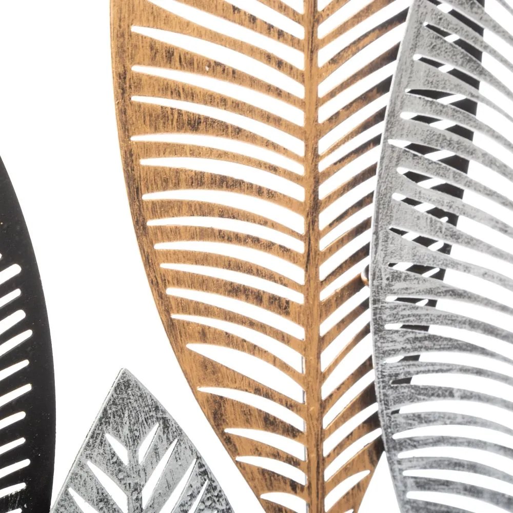Kovová dekorácia na stenu Leafs 37x65 cm