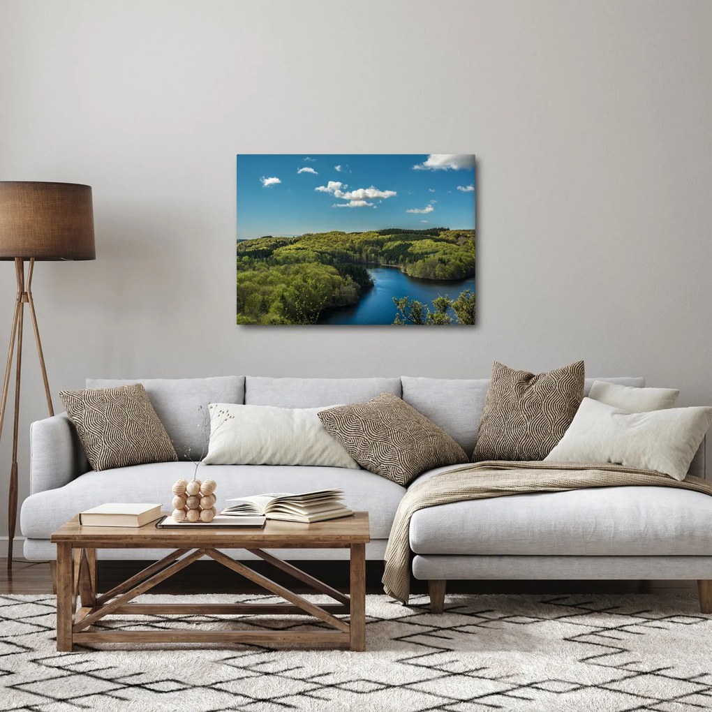 Obraz - Jazero v lesoch (70x50 cm)