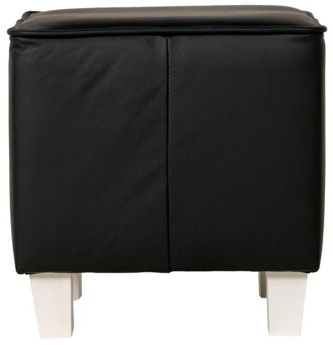 Kožený taburet AS, čierna (K-70/nohy wenge)