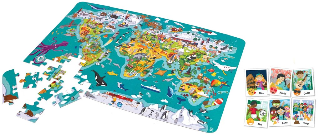Detské puzzle – Mapa sveta 2 v 1