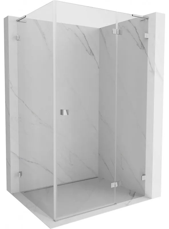 Mexen Lunar, L pravý výklopný sprchový kút 90 x 80 cm, 8mm číre sklo, chrómový profil, 834L-090-080-01-00-P