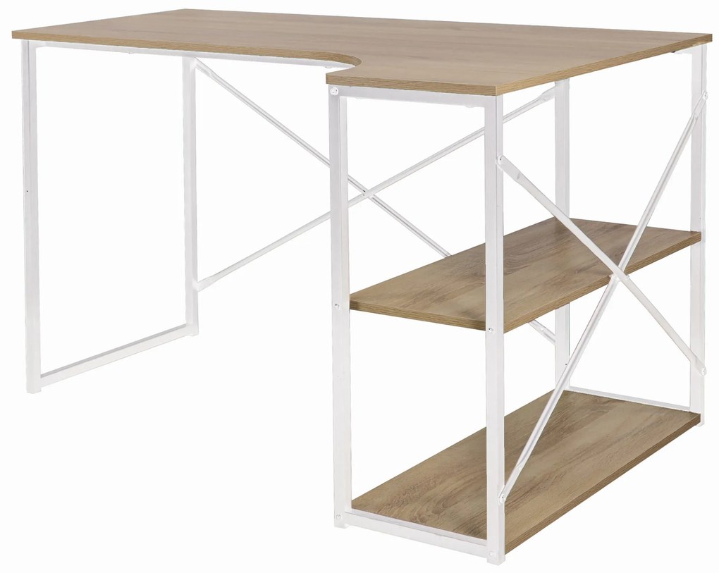 Dekorstudio Rohový písacý stôl Loft biely