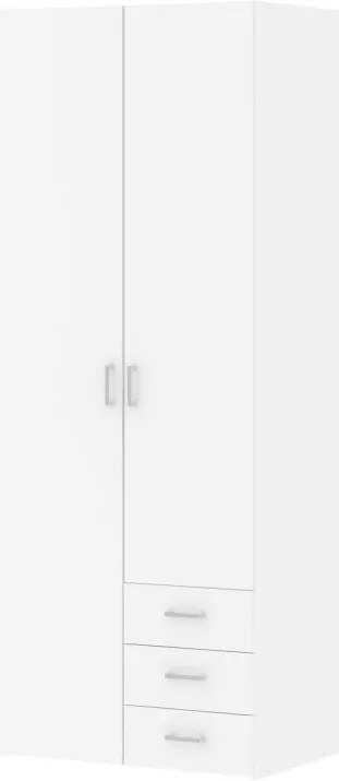 Biela šatníková skriňa Evegreen Houso Home, výška 200,4 cm