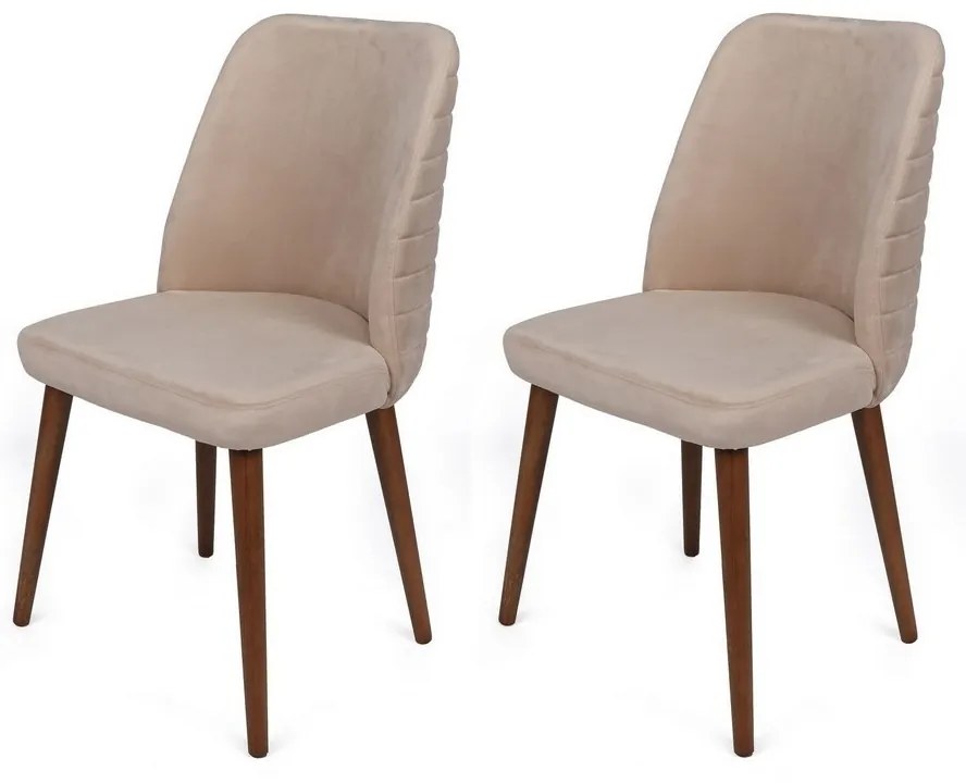 Súrpava jedálenských stoličiek Tutku Cream and Walnut, 2 ks