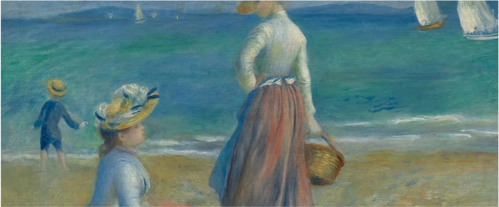 Obraz - Auguste Renoir, Figures on the Beach, reprodukcia (120x50 cm)