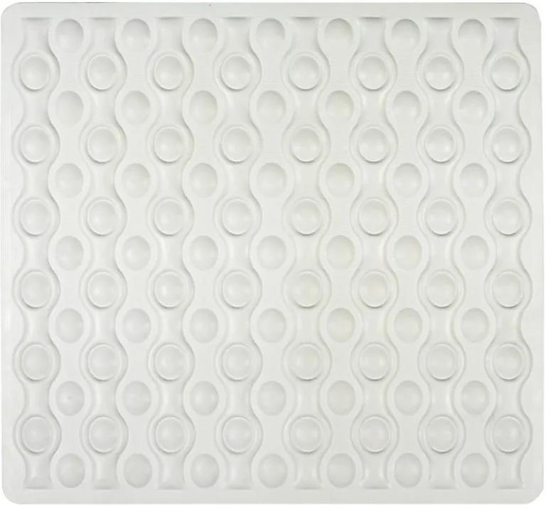 Biela protišmyková kúpeľňová podložka Wenko Rocha, 54 × 52 cm