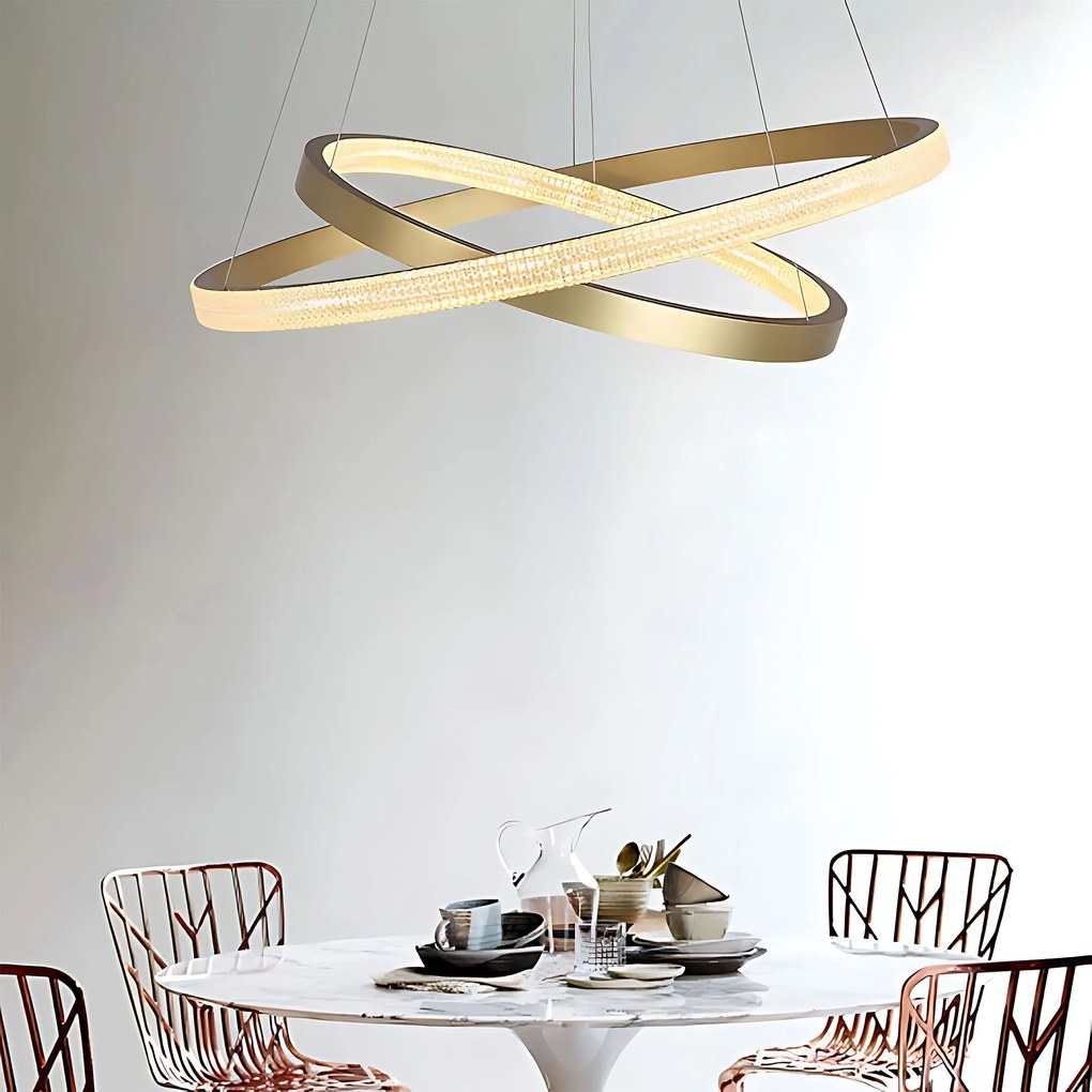 Toolight Toolight, LED stropné svietidlo 60cm, 55W, 3500lm + diaľkové ovládanie, APP1772-CP, zlatá matná, OSW-06351