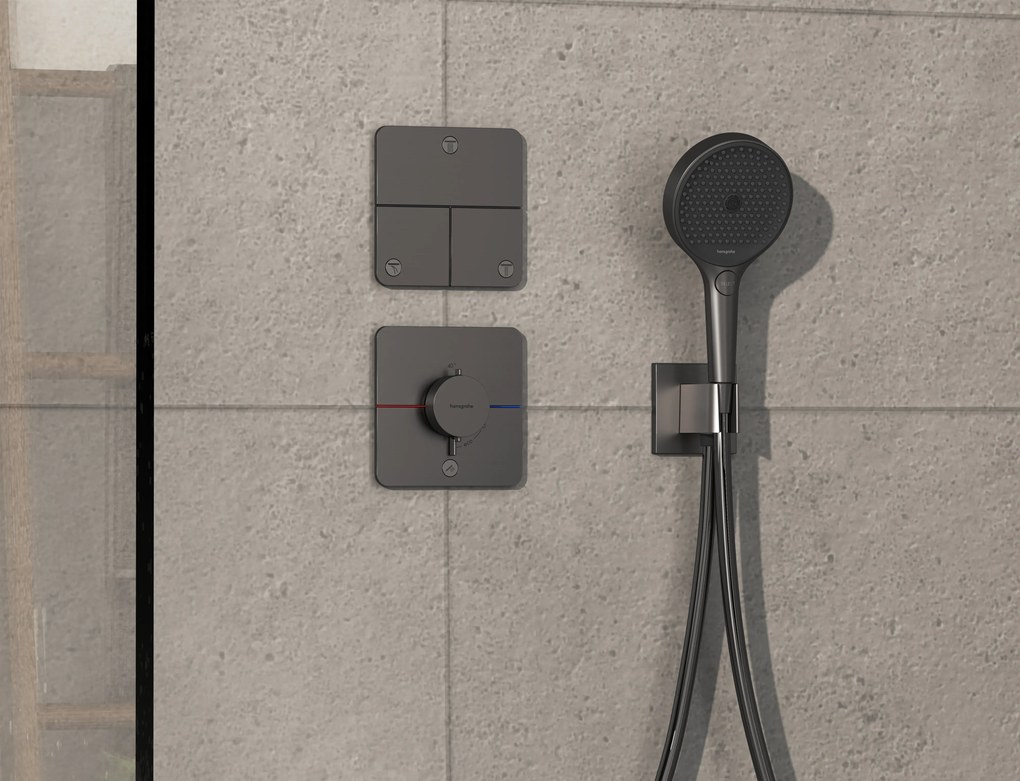 Hansgrohe ShowerSelect Comfort Q, termostat pod omietku pre 1 spotrebič a ďalší výtok, kartáčovaný čierny chróm, HAN-15589340