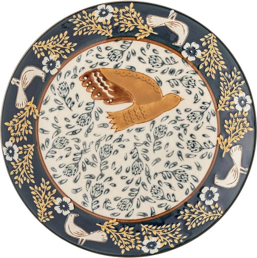 Modrý dezertný kameninový tanier ø 16 cm Hezha – Bloomingville