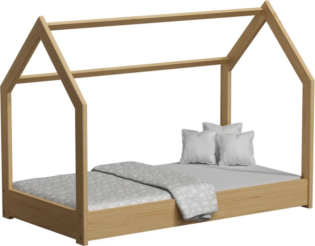 AMI nábytok Detská posteľ DOMČEK D1 80x160cm masív borovica