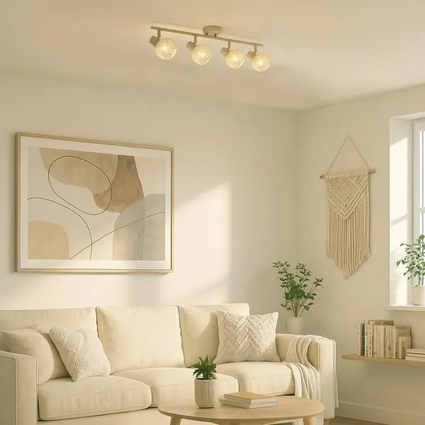 Bodové svietidlo DEX 4xE14/10W/230V béžová/krémová