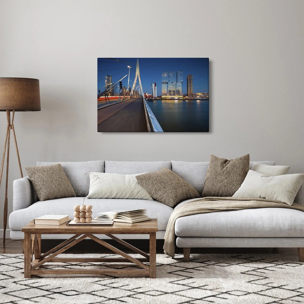 Obraz - Súmrak v Rotterdame, Holandsko (90x60 cm)