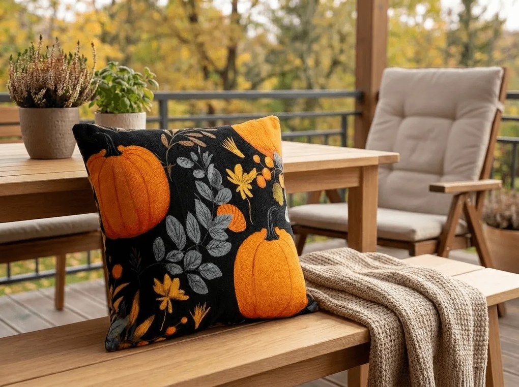 Mikroplyšová obliečka na vankúšik PUMPKINZA 45x45 cm, farebný