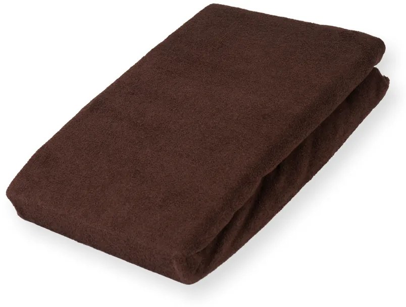 Froté napínacie prestieradlo na extra vysoký matrac FR-026 Čokoládovo hnedé 160 x 200 - výška 40 cm