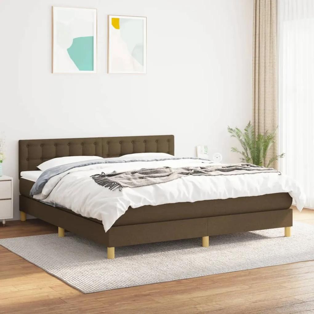 Boxspring posteľ s matracom tmavohnedá 180x200 cm látka 3140956