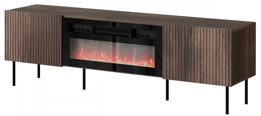 TV Stolík/skrinka s krbom Ostani 180, Farby: Orech warmia