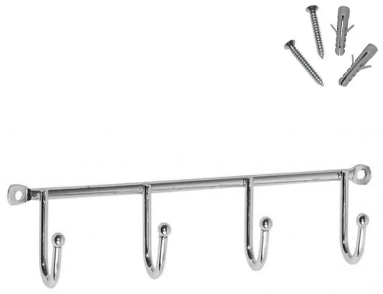 Erga príslušenstvo, 4-háčik na uteráky, chrómová, ERG-YKA-E.WK4