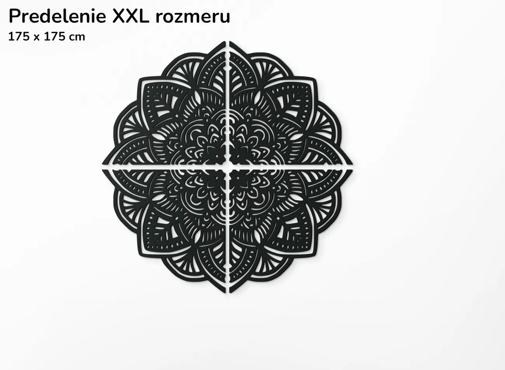 drevko Drevená mandala Šťastie Rozmer obrazu: 115 x 115 cm, Farba dekorácie: Čierna
