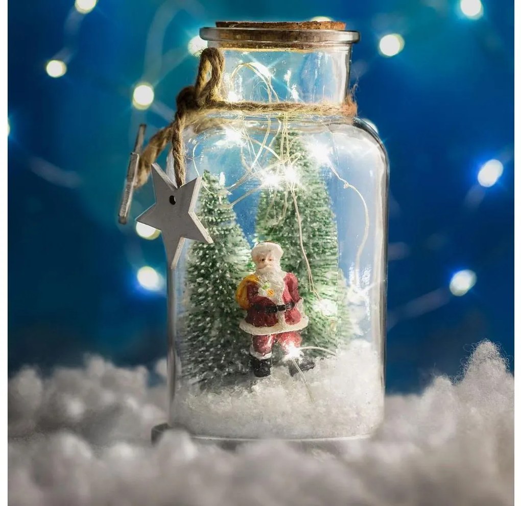 LED Vianočná dekorácia 10xLED/2xAA Santa Claus