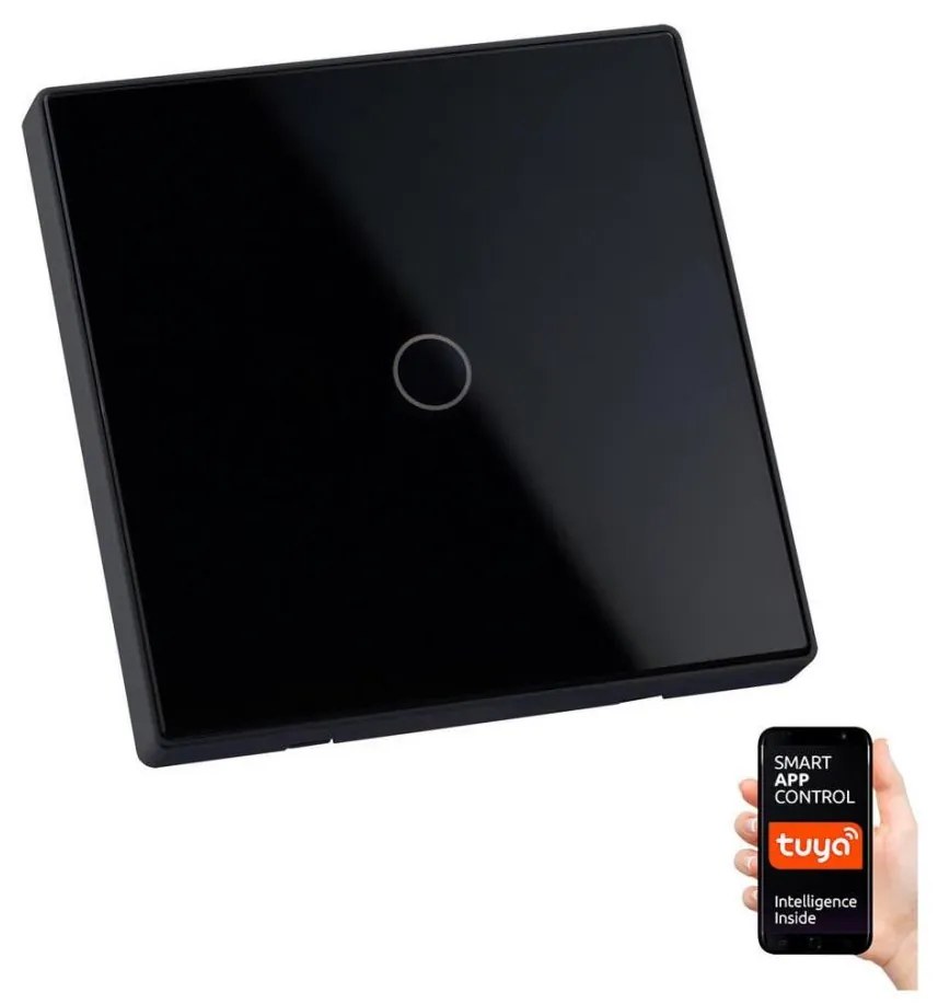 Dotykový spínač jednopólový SMART 800W/230V čierna Wi-Fi Tuya