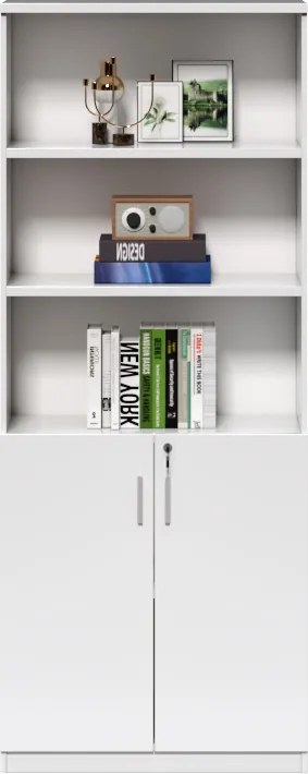 Vysoká kancelárska skriňa Houseland Prime Neo 01 80 cm biela