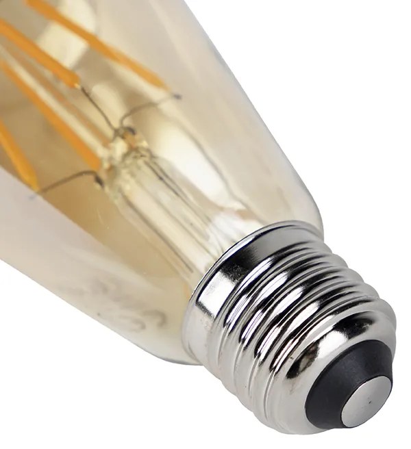 Sada 3 LED žiaroviek E27 ST64 zlatá so senzorom súmraku 4W 400lm 2200K