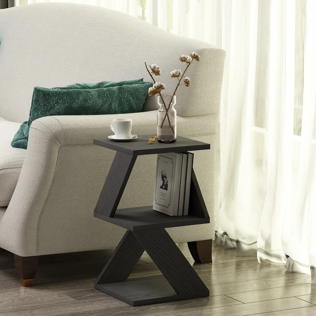 Odkladací stolík Albeni Black Wooden