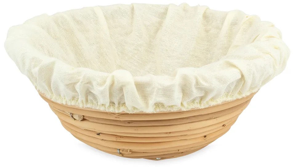 Ošatka na kysnutie cesta prútená guľatá s plátnompriemer 21cm - 1kg