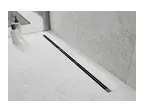 Mexen Flat Super Slim, super tenký odtokový žľab s 360° rotačným sifónom 180 cm, čierna matná, 1751180